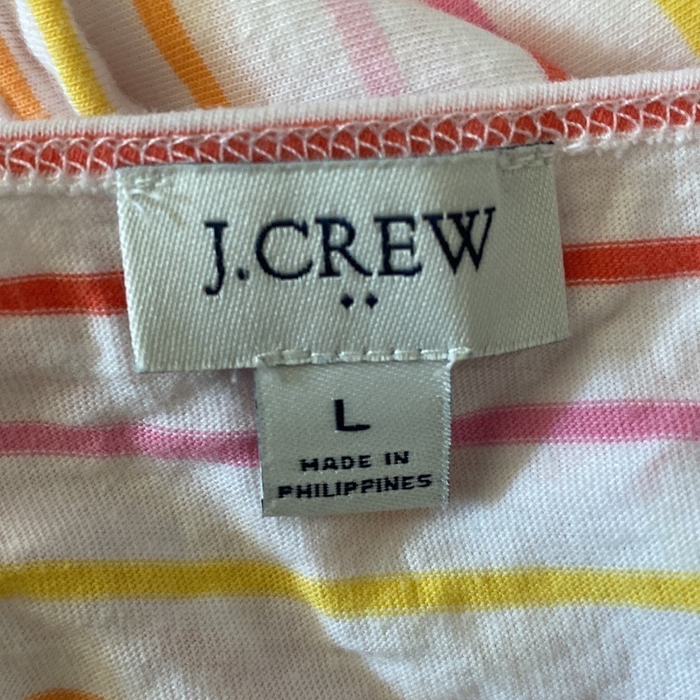 J. Crew Striped Ruffle Hem Sleeveless Midi Dress - Picture 6 of 7